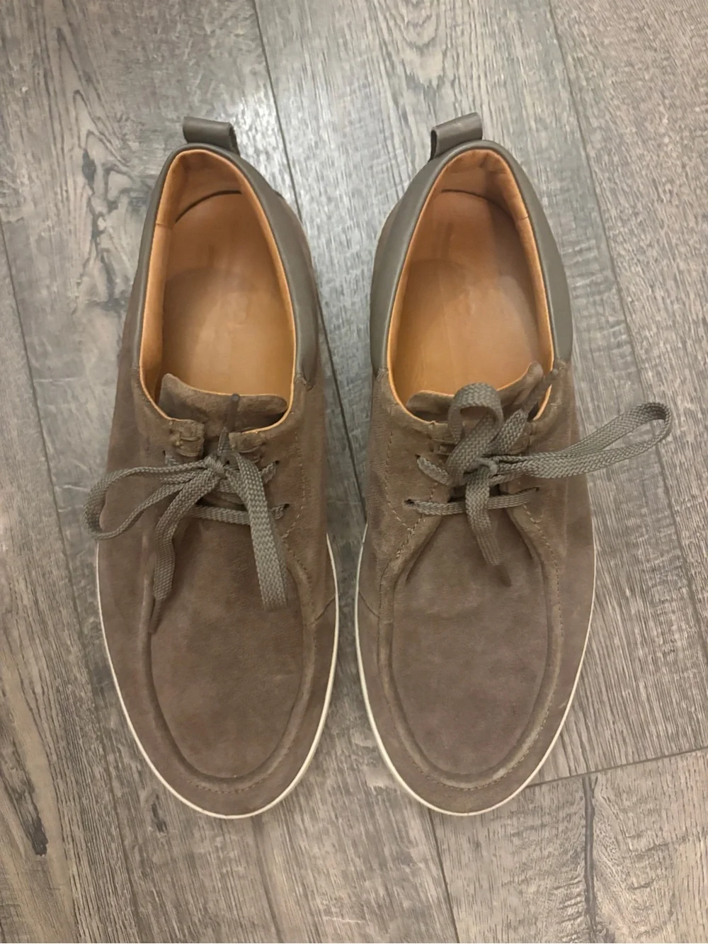 Ecco Wallaby Men's Tan Suede Lace-Up Slip-On Sneakers Sz 10